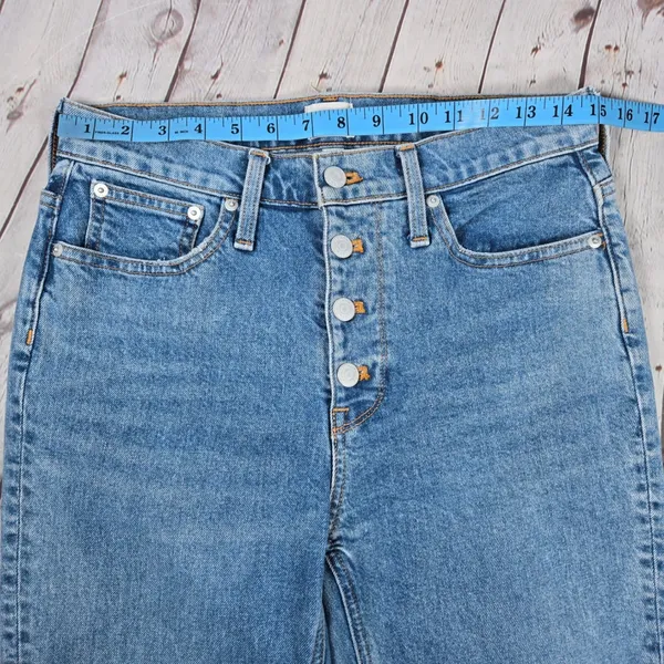 J. Crew‎ Tall Billie Demi Boot Crop Jeans 28T Blue Denim AQ789 High Rise - Image 9