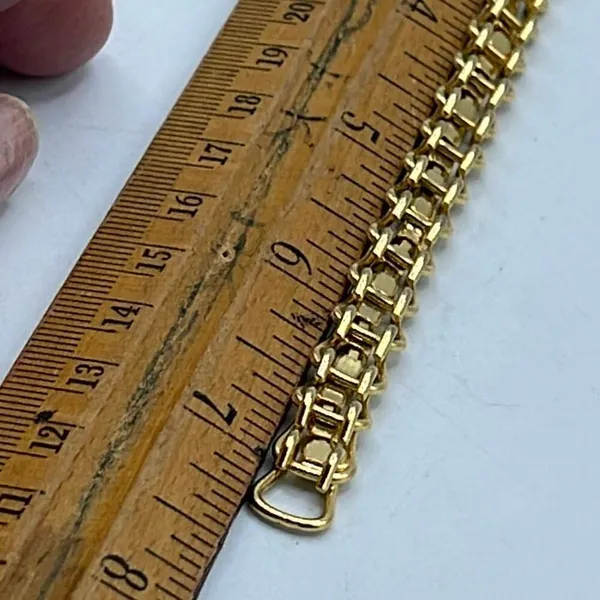 Vintage rhinestone tennis bracelet 7” gold-tone. - Image 4