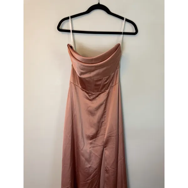 After Six Copper Penny Satin Convertable Gown Size 4 $269 6898 NEW - Image 5