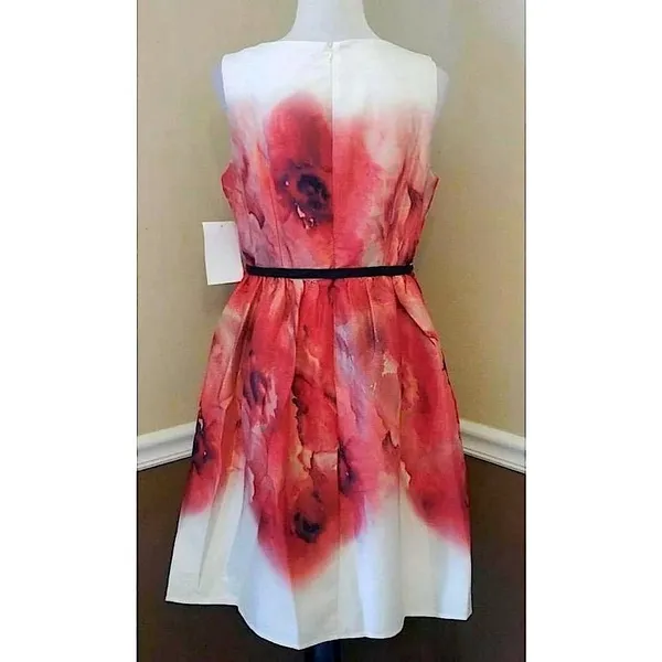 Little Mistress Ivory Watercolor Floral Dress US 10 Cocktail Retro Modcloth Elate Evening $129 - Image 3
