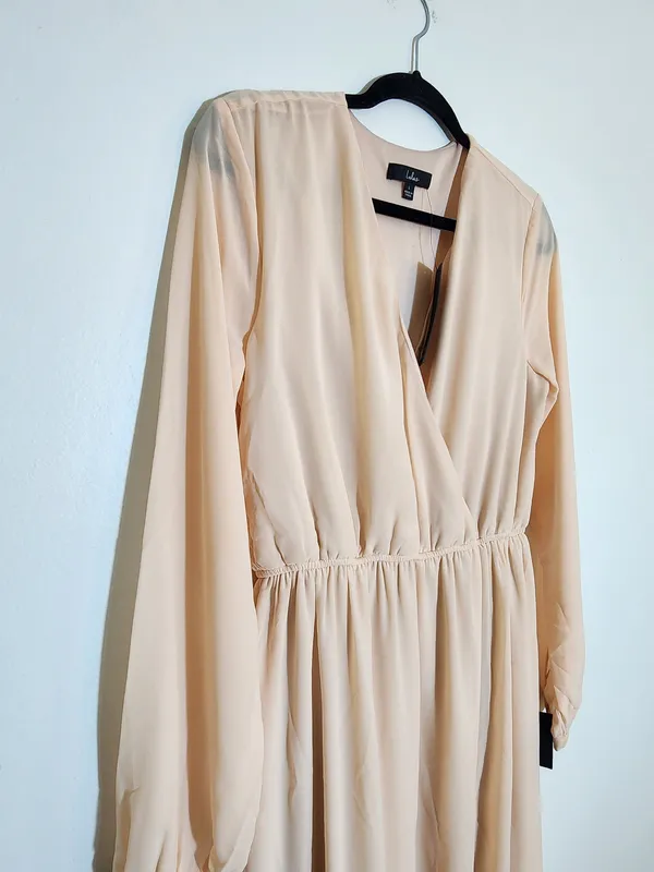 Lulus Long Sleeve Blush Pink Formal Dress Size Large NWT Wedding Guest Dress - Image 5