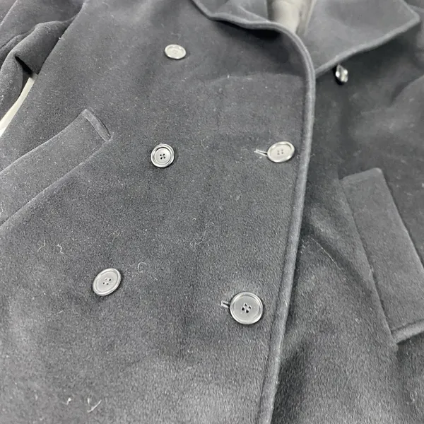 Vintage Calvin Klein Coat Womens 10 Black Wool Pea Coat Double Breasted Lined‎ - Image 2