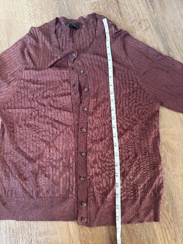 Ann Taylor Brown Button Down Cardigan - Size XL - Image 6