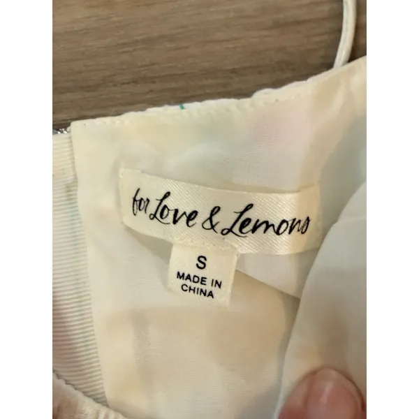 For Love And Lemons Farah Floral Bustier Crop Top White‎ Coquette Small - Image 3