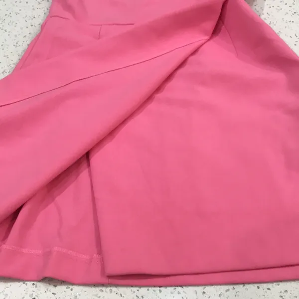 French Connection Whisper Sleeveless Asymmetric Hem Pink Mini Dress size 4 - Image 5