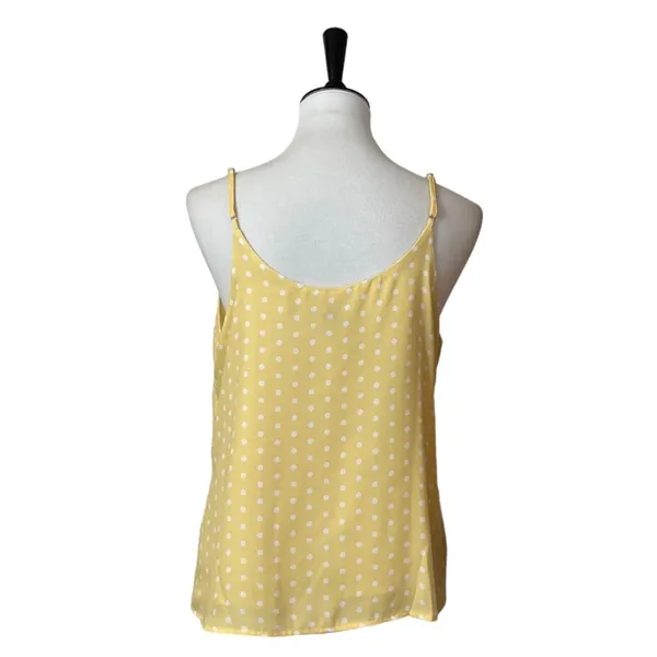 A New Day Target Top Tank Adjustable Straps Butter Yellow Polka Dot Size Medium - Image 4