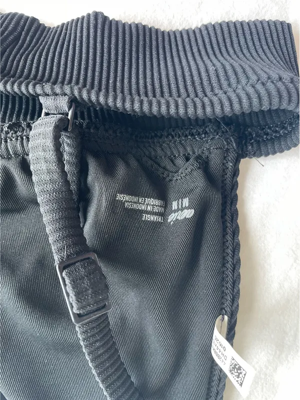 Aerie Black Ribbed Triangle Bikini Cheeky Bottom Set - Image 4