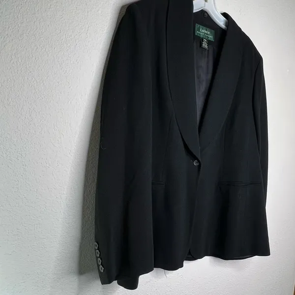 Lauren Ralph Lauren Black Wool‎ Blazer - Image 2