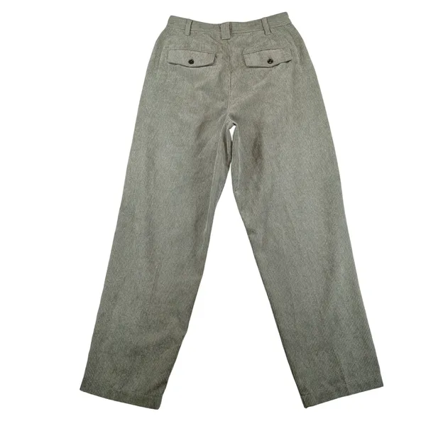 Madewell Corduroy High-rise Tapered Pants Womens 6‎ Olive Green Pleated NG506 - Image 2