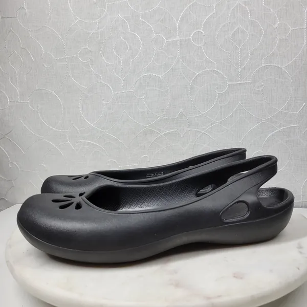 Crocs Taylor Slingback Ballet‎ Flats Womens 11 Black Pull On Waterproof Outdoor - Image 4