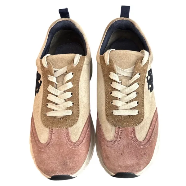 Tory Burch Good Luck Trainer Suede Chunky Sneakers Pink Moon Cream Size 10 - Image 2