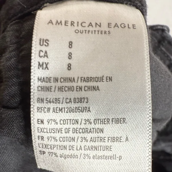 American Eagle Black Paperbag Mom Jean Shorts - Image 7
