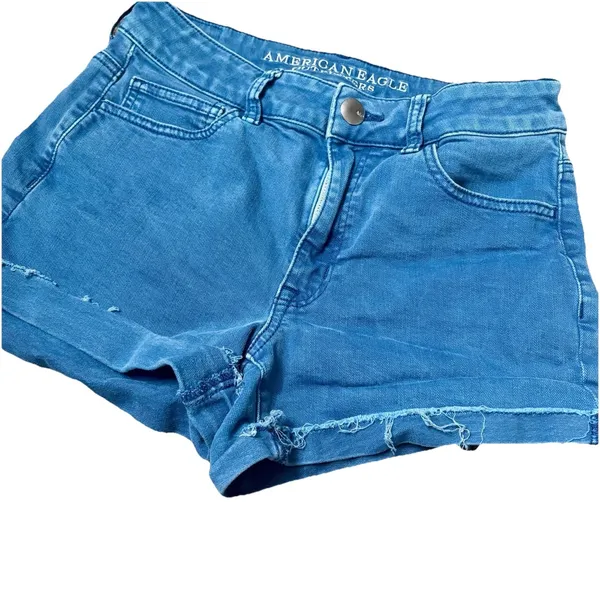 American Eagle Women's Blue Super Super Stretch High‎ Rise Summer Shorts Size 6 - Image 2