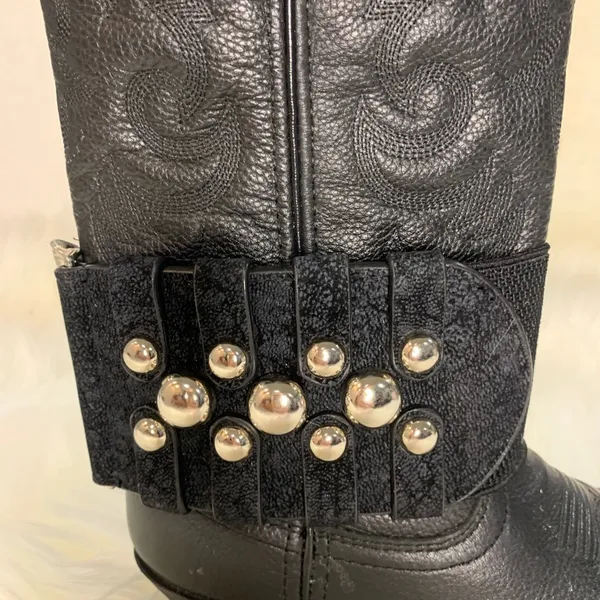 Handmade Removable Women’s Boot Band/Cuffs Black - Image 3