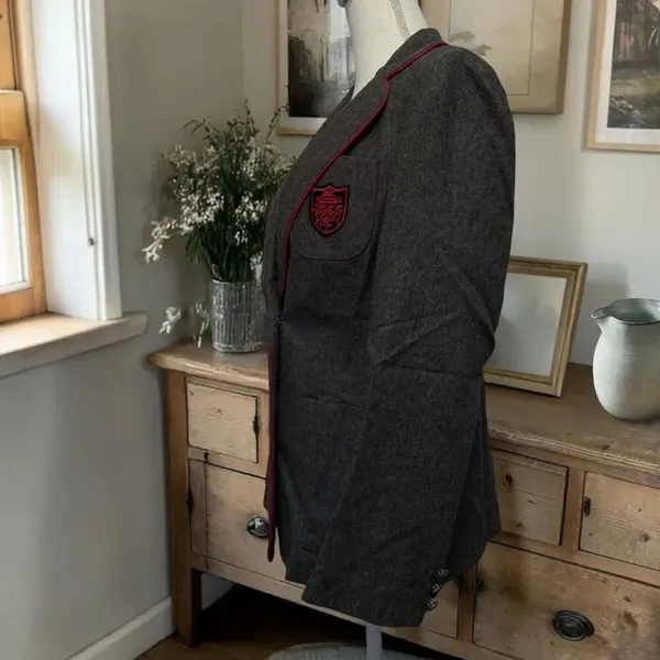 Vintage 70’s Gray Crested Wool Blazer Sz M Preppycore - Image 3