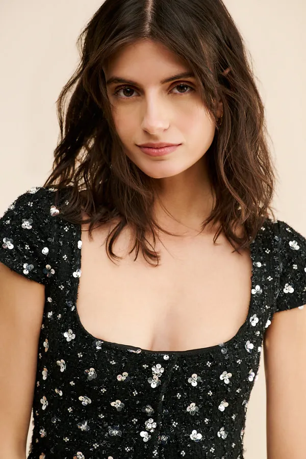 Danielle Guizio Shiloh Sequin Tweed Mini Dress - Image 2