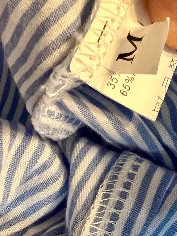 Striped Blue & White Cotton Boxer Shorts - Image 2