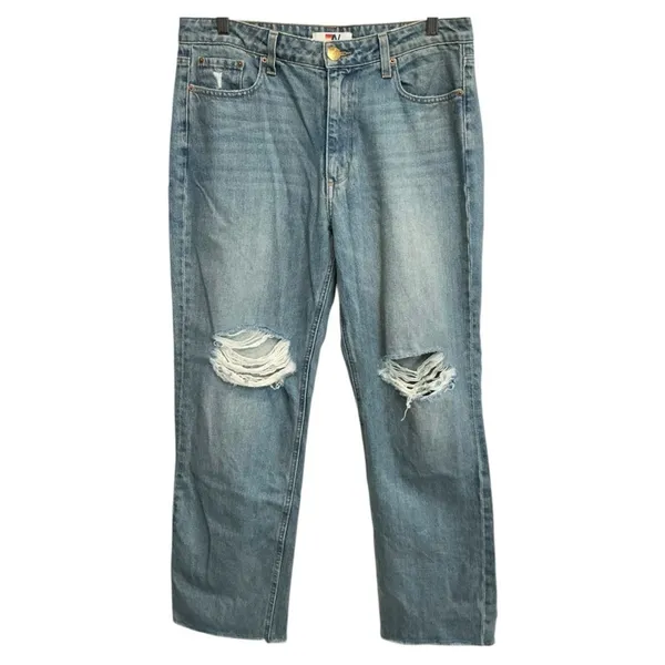 Aviator Nation Canyon Crop Jeans Mid Rise Vintage‎ Medium Wash Distressed 30 - Image 4