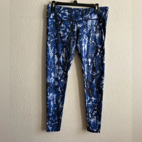Alo Yoga Blue Snake Patterned Leggings M - Image 5