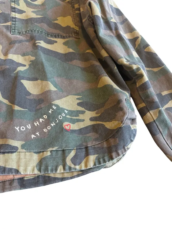 Sundry Button-Down Camo Jacket Shacket Layering 100% Cotton Streetwear Sz Large - Image 5