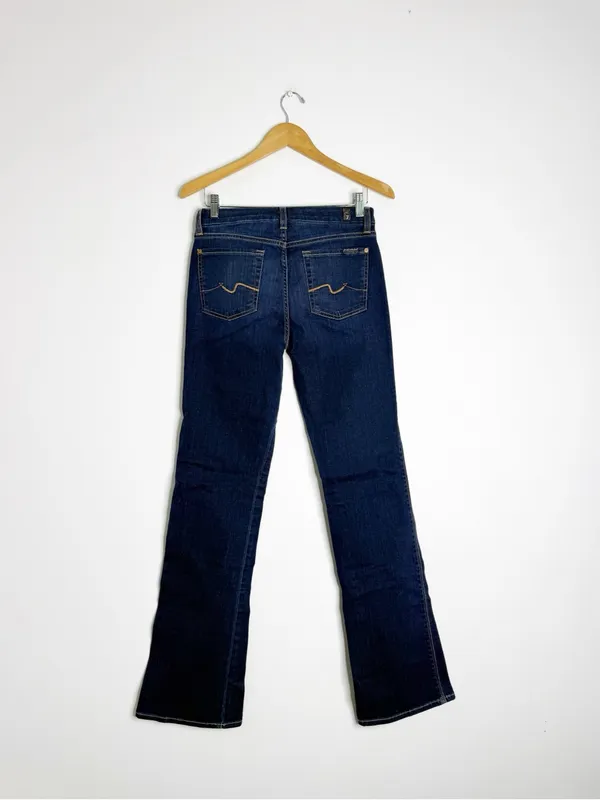 7 For All Mankind Karah Bootcut Jeans Size 30 Dark Wash Long Inseam - Image 2