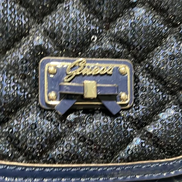 Guess Quilted Sequence Crossbody blue cross body evening‎ bag D6 - Image 6