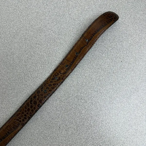 Lauren Ralph Lauren Belt Womens Brown Black Reversible Croco Embossed Gold 1" - Image 4
