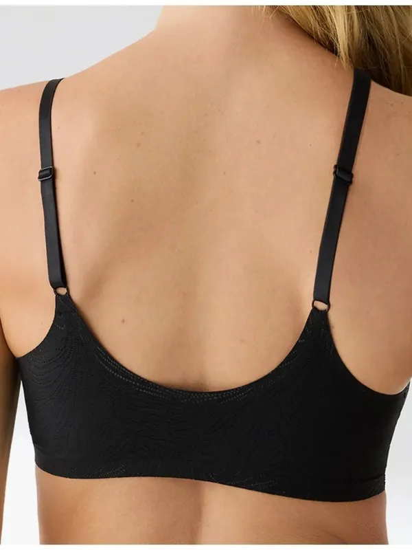 True & Co Lace Triangle Bralette, Black, Size XL, NWT - Image 2