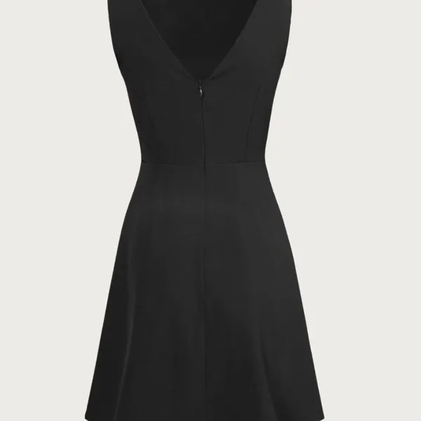 RIHOAS The Black Boat Neck High Waisted Mini Dress 14 - Image 6