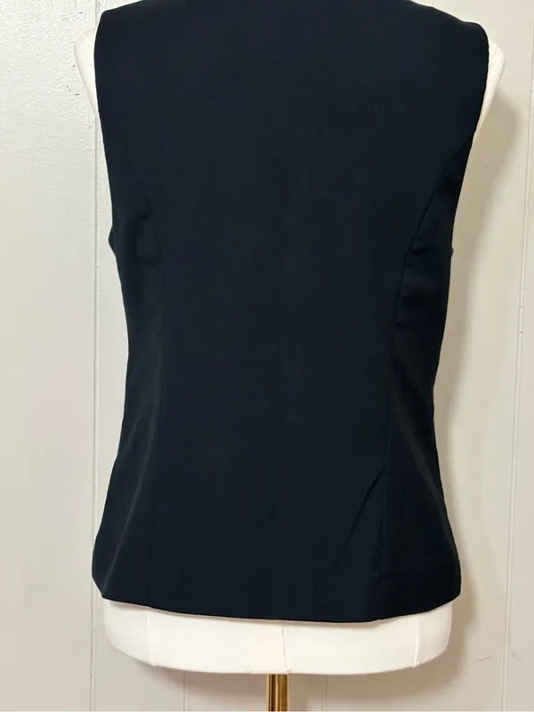 Abercrombie & Fitch Tailored Zip Vest Black Sleeveless Top Size M - Image 7