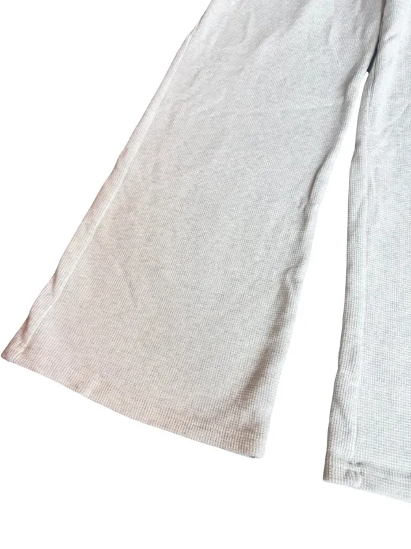 Brandy Melville Cream Wide Leg Sweatpants Waffle Knit Stretch Size Small Women's - Image 4
