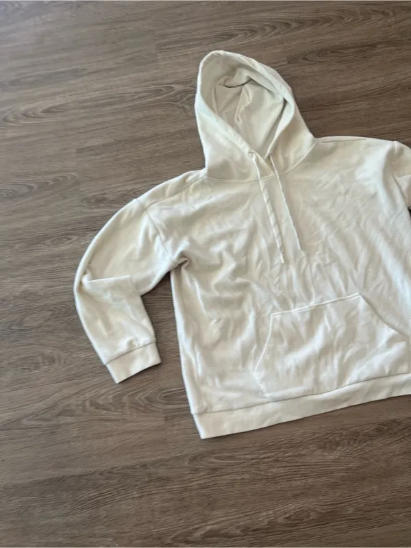 Marc New York Pullover Hoodie Womens Large Cream Ivory Kangaroo Andrew Marc - Image 3