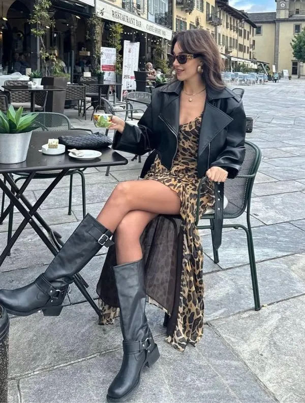 Zara maxi dress leopard animal print mesh ruffled boho cheetah casual summer - Image 2