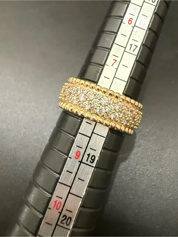Unsigned Gold-plated Pave Crystal CZ Band Eternity Ring Size 8. - Image 8