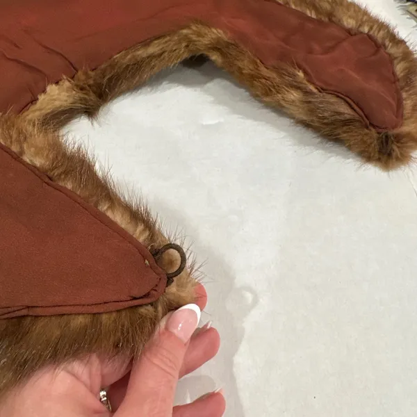 Vintage Mink Fur Collar Wrap Stole Womens Brown Genuine Vintage Glam Stole - Image 5