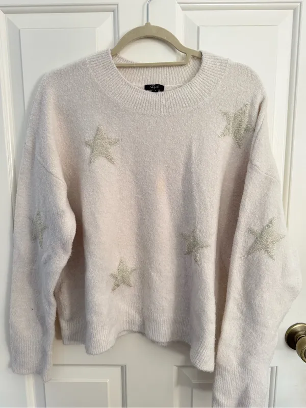 Rails Kana Sweater in White and Gold Stars - Image 2
