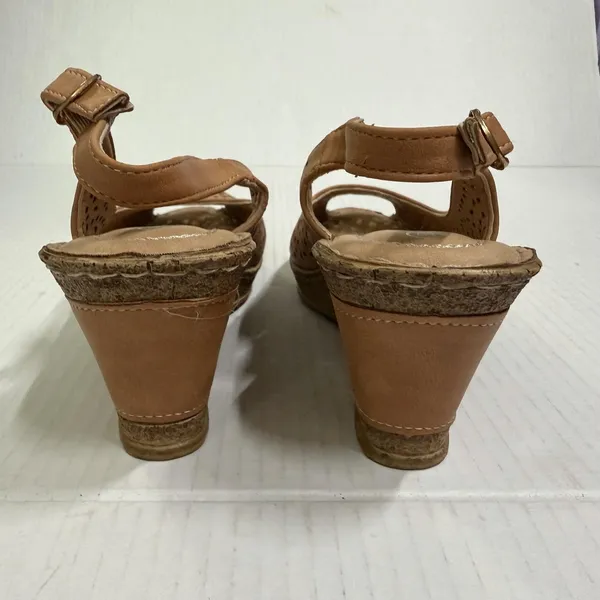 Patrizia By Spring Step Shoes Womens Size 7.5 38 Brown Slingback Wedge Sandals - Image 4