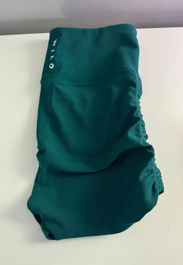 Teal Shorts With Ruching Size XS - Image 2
