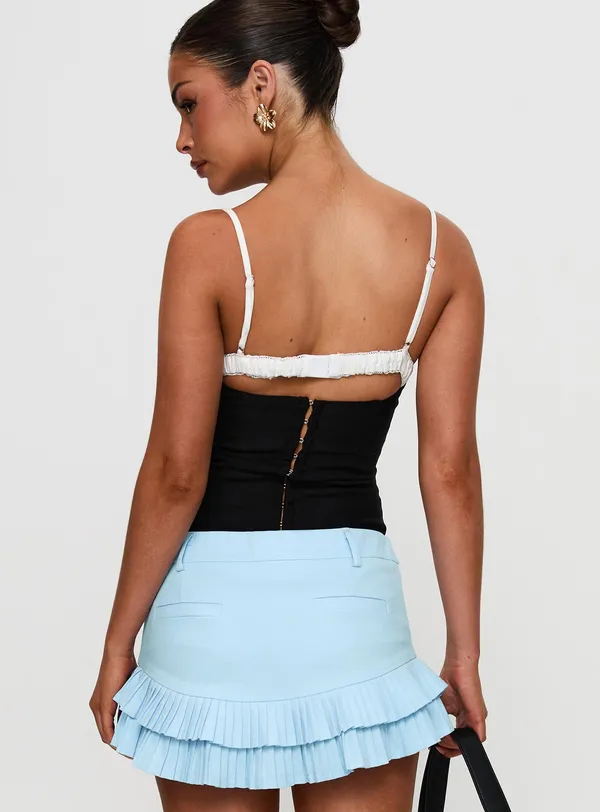 Princess Polly renaissance corset lease top, black and white - Image 3