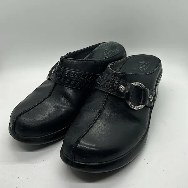 Ariat Stylish Black Leather Shasta Mules Slip On Shoes **Size 6.5** 🌸🌸 - Image 2