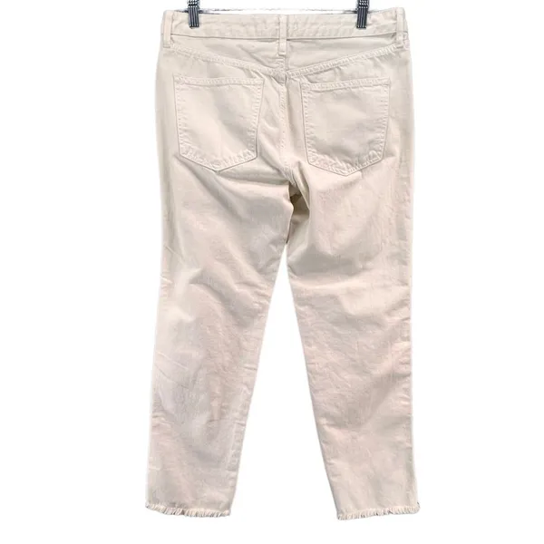 Free People We The Free Jeans Womens 27 Cream Tapered Leg Five Pocket Raw‎ Hem - Image 4