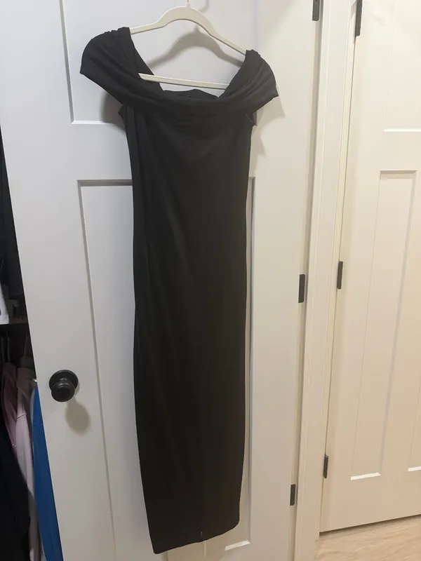 Bumpsuit Bianca Midi Maternity Dress Black - Image 5