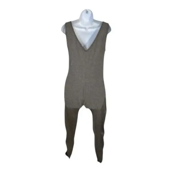 Women Grey Black Sleeveless Jumpsuit Size M Skinny Leg Stretch Romper Scoop Neck - Image 3