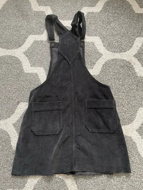American Eagle Black Corduroy Overall Dress - Image 3