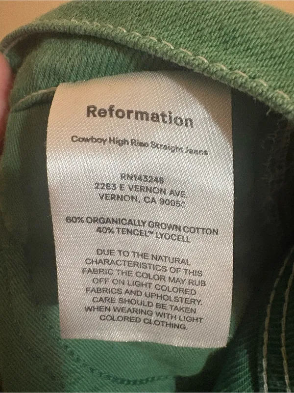 Reformation Cowboy High Rise Straight Leg Jeans in Green - Image 7