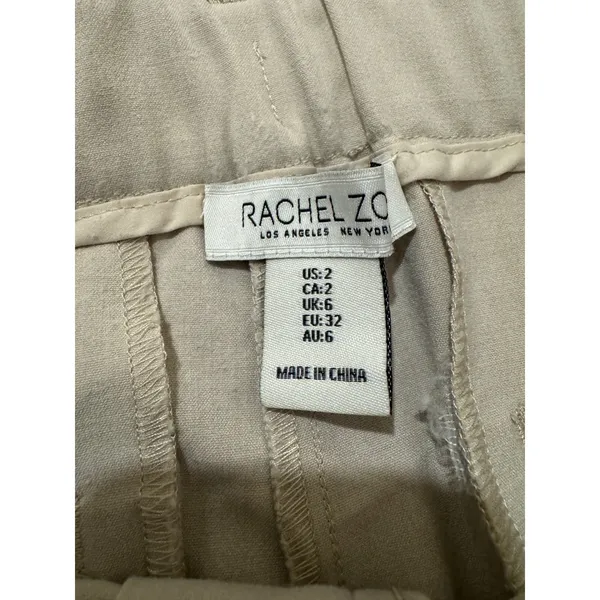 Rachel Zoe Wide Leg Trousers – Beige – Size 2 – Inseam 25 / Rise 11‎ – Worn Once - Image 3