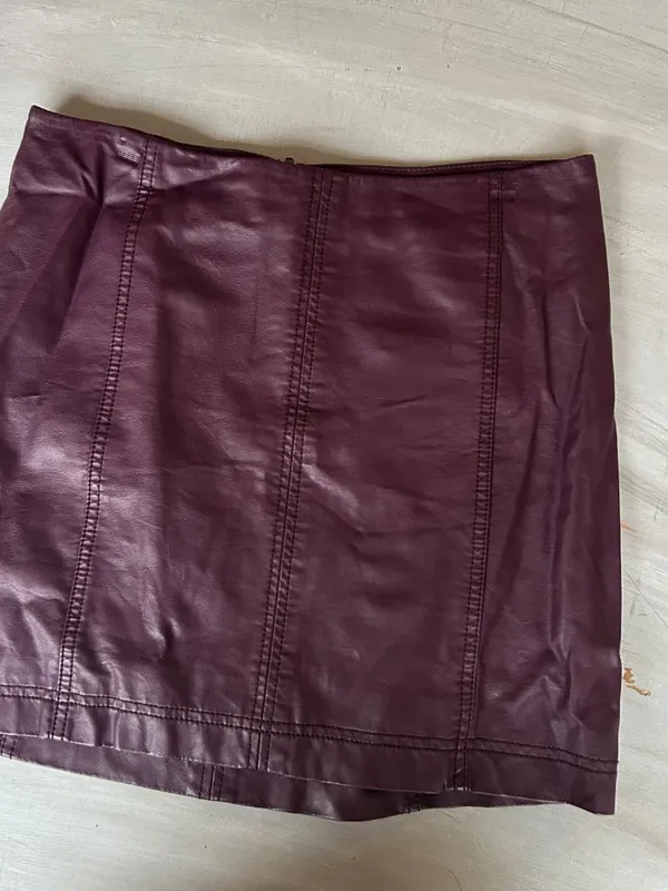 Free People Femme Vegan Leather Mini Skirt Size 8 Size Medium Going Out Skirt - Image 3