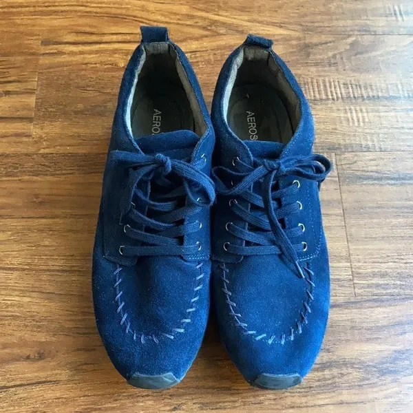 Aerosoles Panoramic blue suede sneakers‎ size 10.5 - Image 3