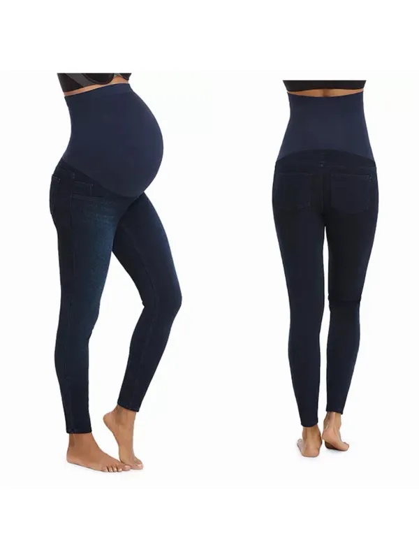 SPANX Mama Faux Denim Maternity Leggings Pull-On Shaping Dark Wash Size S - Image 2