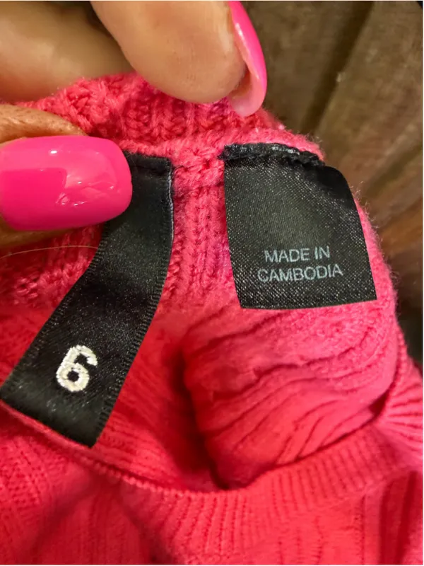 Women's H&M Cable Knit Scoop Neck Sweater Pink Size 6 - Image 4